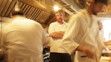 Chef Jason Goodenough in the kitchen of his New Orleans restaurant