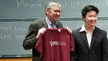 Gregory Mankiw, Professor of Economics at Harvard University, with James Lin ’18. 