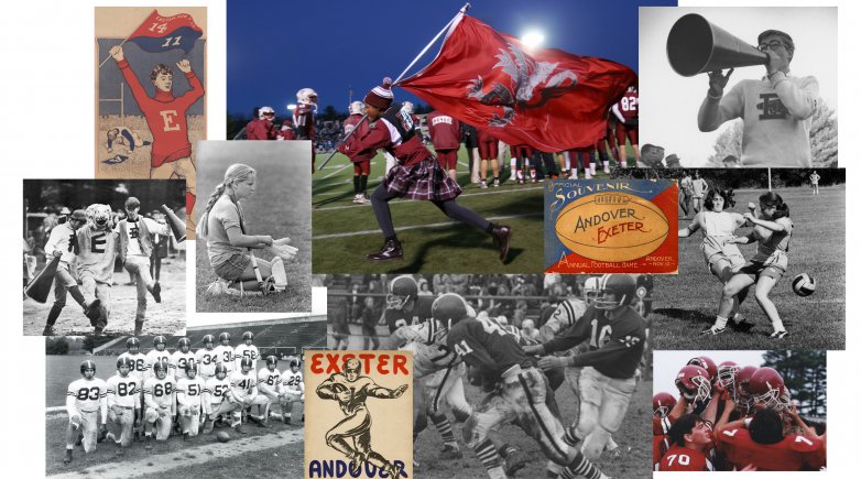 collage of Exeter athletics images current and historic